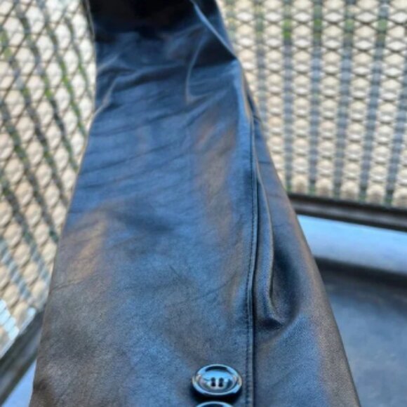 Morton & Rossi Three Button Pocket Coat Black Leather Jacket XXL - Picture 10 of 11